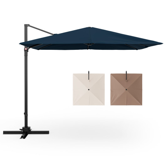 9.5 Feet Square Patio Cantilever Umbrella with 360 Rotation-Navy