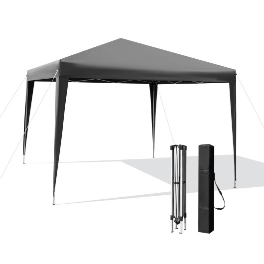 10 x 10 Feet Outdoor Pop-up Patio Canopy for Beach and Camp-Gray - Image 4