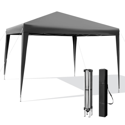 10 x 10 Feet Outdoor Pop-up Patio Canopy for Beach and Camp-Gray - Image 5