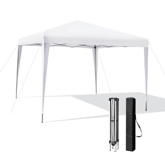 10 x 10 Feet Outdoor Pop-up Patio Canopy for Beach and Camp-White - Image 3