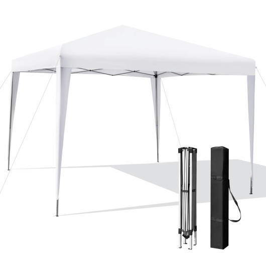 10 x 10 Feet Outdoor Pop-up Patio Canopy for Beach and Camp-White - Image 5