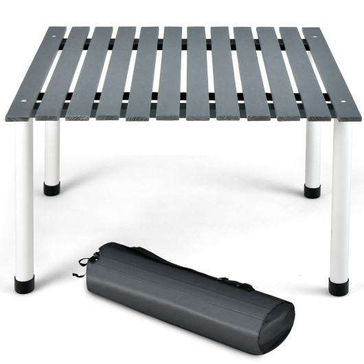 Folding Outdoor Camping Table with Carrying Bag for Picnics and Party-Gray - Image 3