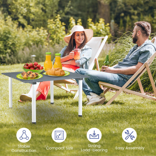 Folding Outdoor Camping Table with Carrying Bag for Picnics and Party-Gray - Image 6