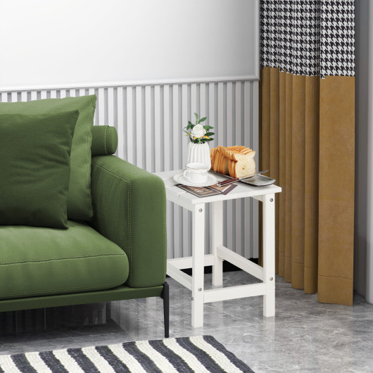 14 Inch Square Weather-Resistant Adirondack Side Table-White - Image 5