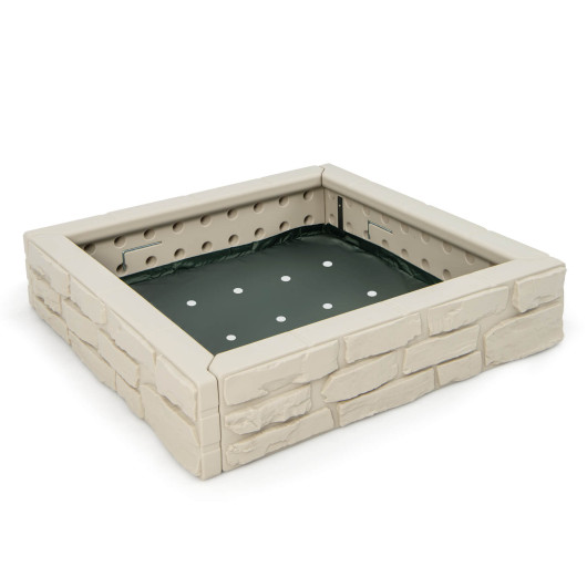 2-In-1 HDPE Kids Sandbox with Cover and Bottom Liner-White - Image 5
