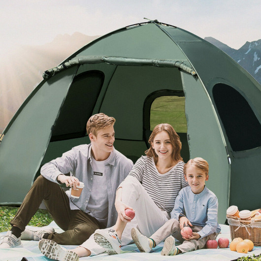 2-Person Foldable Outdoor Camping Tent Cot with Air Mattress and Sleeping Bag - Image 5