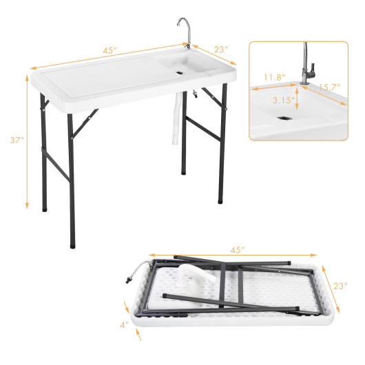 Folding Portable Fish Cleaning Cutting Table - Image 4