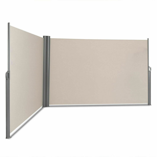 237 x 71 Inch Patio Retractable Double Folding Side Awning Screen Divider - Image 6