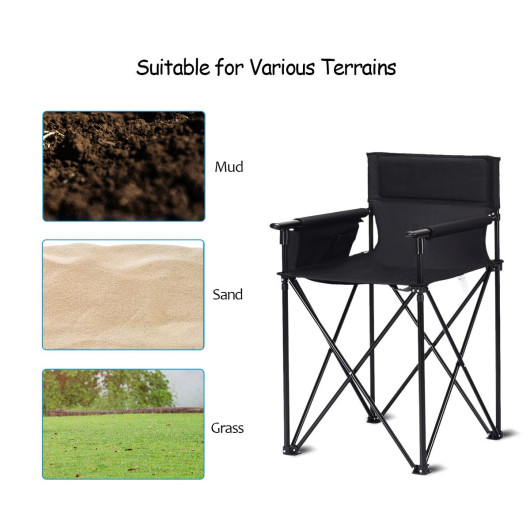 Portable 38 Inch Oversized High Camping Fishing Folding Chair - Image 6