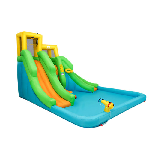 Inflatable Water Park Bounce House with Climbing Wall without Blower - Image 6