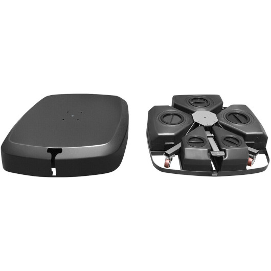 Patio Cantilever Offset Umbrella Base with Wheels for Garden Poolside Deck - Image 3