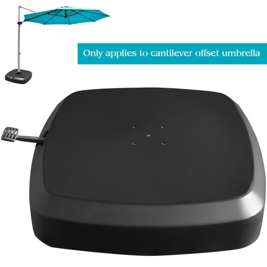 Patio Cantilever Offset Umbrella Base with Wheels for Garden Poolside Deck - Image 2