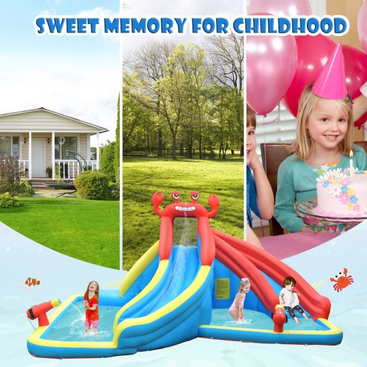 Inflatable Water Slide Crab Dual Slide Bounce House without Blower - Image 6