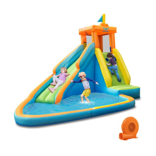 Inflatable Water Slide Kids Bounce House with 750W Blower - Image 2