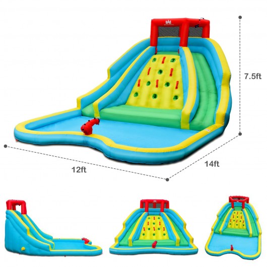 Inflatable Water Park Bounce House with Double Slide and Climbing Wall - Image 5