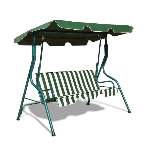 3 Seats Patio Canopy Swing-Green