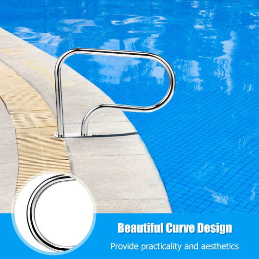 Stainless Steel Swimming Pool Hand Rail with Base Plate - Image 6