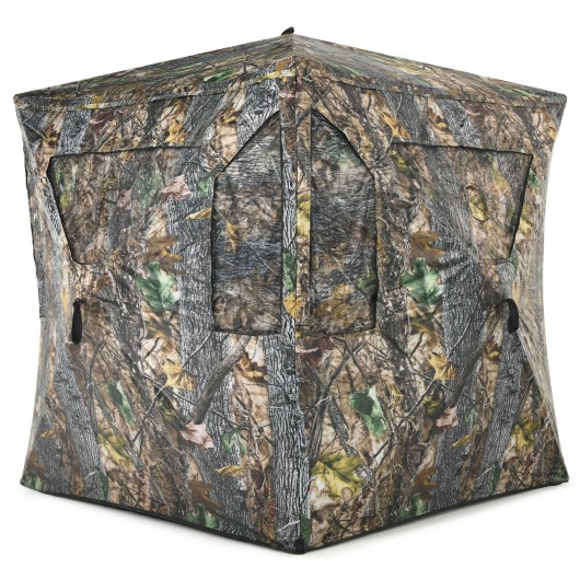 3 Person Portable Pop-Up Ground Tent with Gun Ports and Carrying Bag