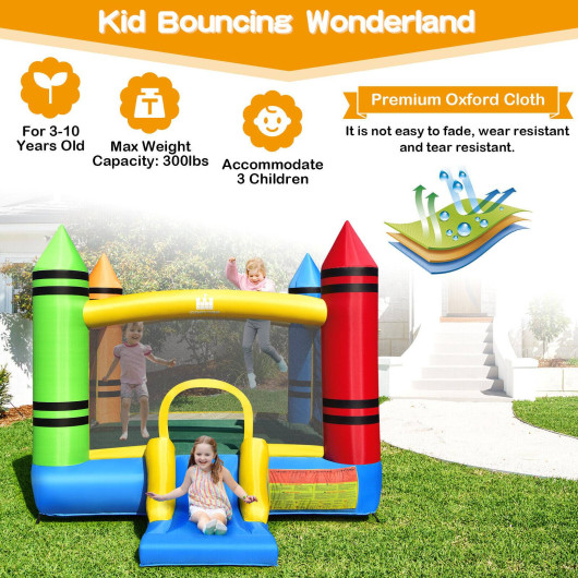Kids Inflatable Bounce House with Slide and Ocean Balls Not Included Blower - Image 6