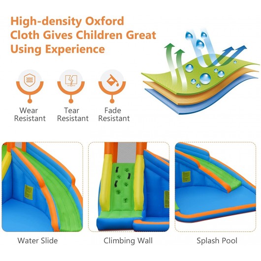 Kids Inflatable Water Slide Bouncing House with Carrying Bag and 480W Blower - Image 5