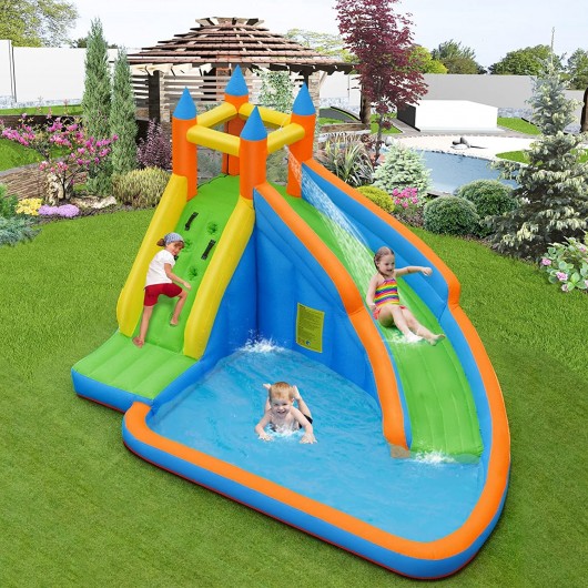 Kids Inflatable Water Slide Bouncing House with Carrying Bag and 480W Blower - Image 2