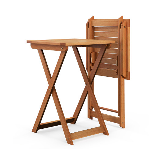20 Inch Hardwood Patio Folding Table with Slatted Tabletop - Image 5