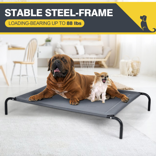 Large Indoor Outdoor Camping Steel Frame Elevated Pet Cot Mat - Image 2