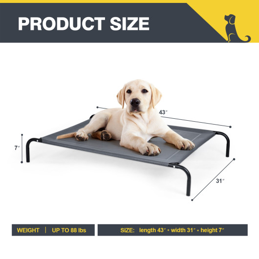 Large Indoor Outdoor Camping Steel Frame Elevated Pet Cot Mat - Image 3