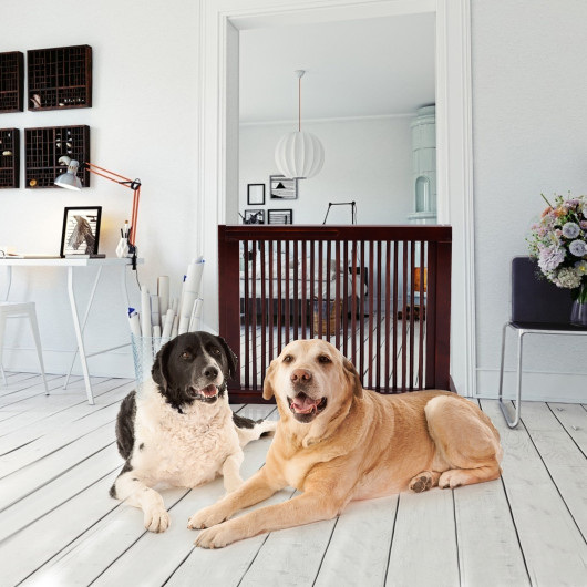 Folding Adjustable Free Standing 3 Panel Wood Fence - Image 2