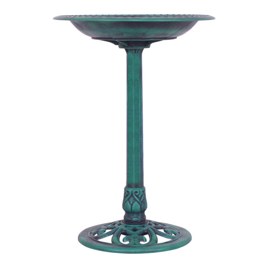 Outdoor Garden Green Pedestal Bird Bath Feeder - Image 6