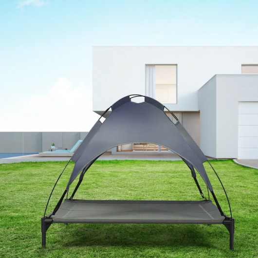 Portable Elevated Outdoor Pet Bed with Removable Canopy Shade-42 Inch - Image 2