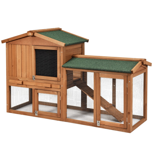 58 Inch Weatherproof Wooden Rabbit Hutch - Image 4