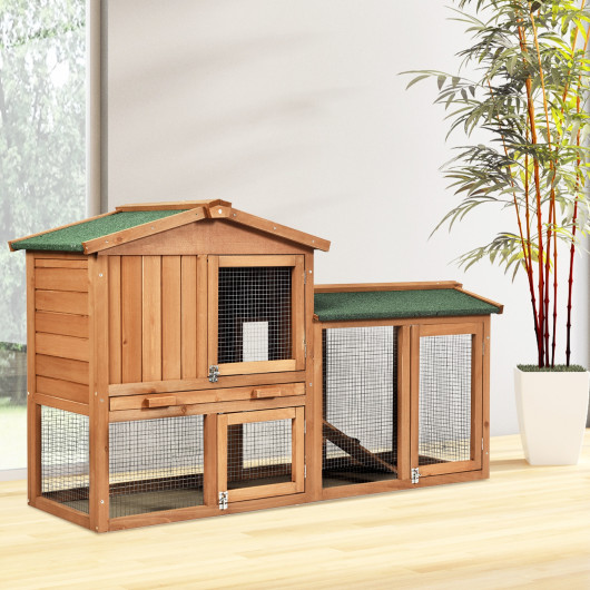 58 Inch Weatherproof Wooden Rabbit Hutch - Image 5
