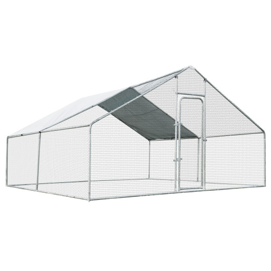 13 x 13 Feet Walk-in Chicken Coop with Waterproof Cover for Outdoor Backyard Farm - Image 4