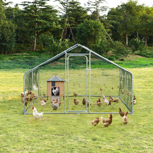Large Walk in Shade Cage Chicken Coop with Roof Cover-13' - Image 3