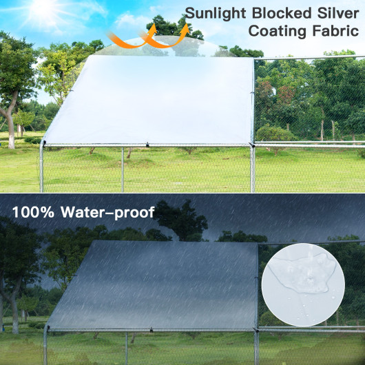 Large Walk in Shade Cage Chicken Coop with Roof Cover-13' - Image 6