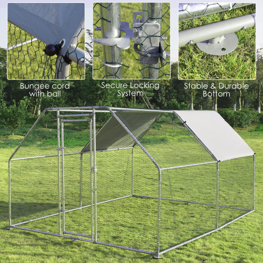 9.5 x 12.5 Feet Large Walk In Chicken Coop Run House - Image 4