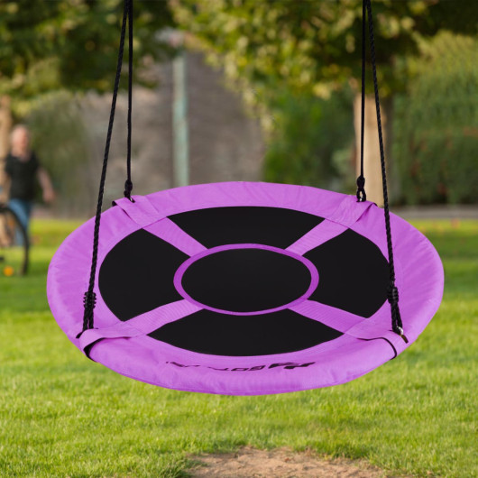 40 Inch Flying Saucer Tree Swing Indoor Outdoor Play Set-Purple - Image 5
