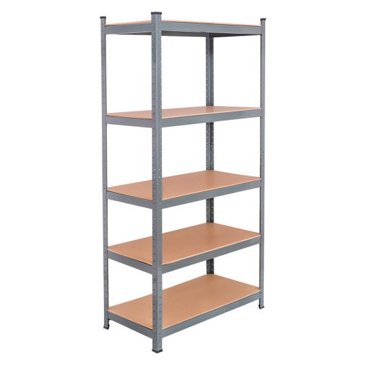 71 inch Heavy Duty Steel Adjustable 5 Level Storage Shelves-Gray - Image 4