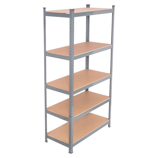 71 inch Heavy Duty Steel Adjustable 5 Level Storage Shelves-Gray - Image 6