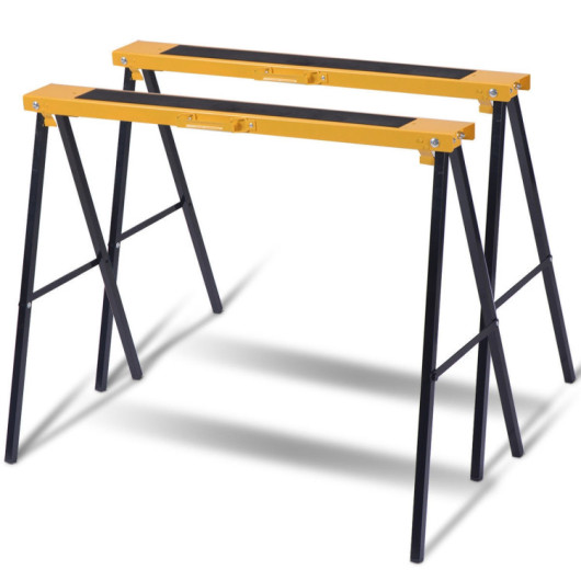2 Pack Heavy Duty Sawhorse with Steel Folding Legs - Image 4
