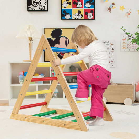 Climbing Triangle Ladder with 3 Levels for Kids-Multicolor - Image 3