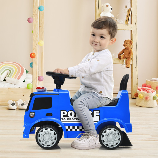 Mercedes Benz Kids Ride On Push Licensed Police Car-Blue - Image 4
