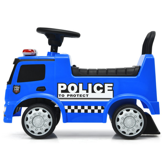 Mercedes Benz Kids Ride On Push Licensed Police Car-Blue - Image 3