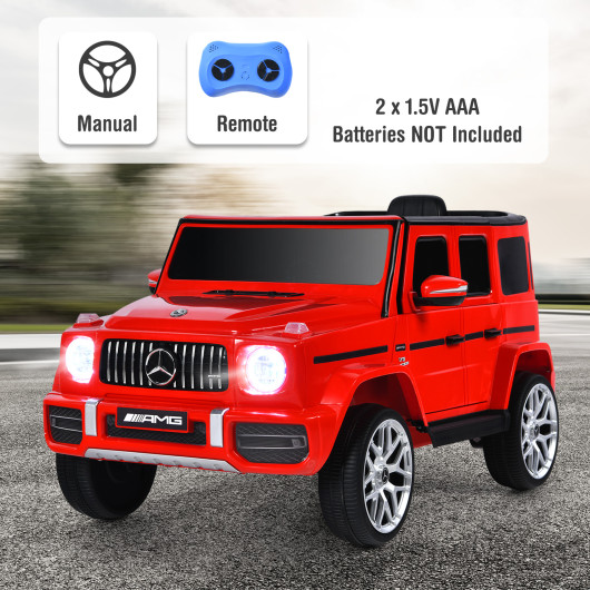 12V Mercedes-Benz G63 Licensed Kids Ride On Car with Remote Control-Red - Image 5