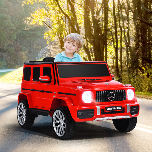 12V Mercedes-Benz G63 Licensed Kids Ride On Car with Remote Control-Red - Image 4