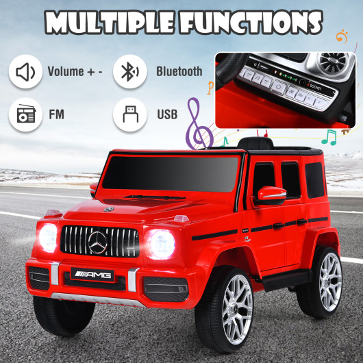 12V Mercedes-Benz G63 Licensed Kids Ride On Car with Remote Control-Red - Image 6