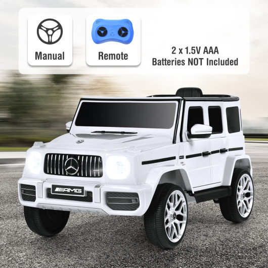 12V Mercedes-Benz G63 Licensed Kids Ride On Car with Remote Control-White - Image 5