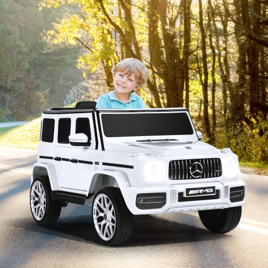 12V Mercedes-Benz G63 Licensed Kids Ride On Car with Remote Control-White - Image 6