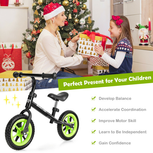 Kids No Pedal Balance Bike with Adjustable Handlebar and Seat-Black - Image 3